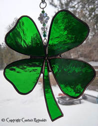 stained glass 4 leaf clover suncatcher