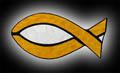 Stained Glass Christian Fish Symbol Suncatcher