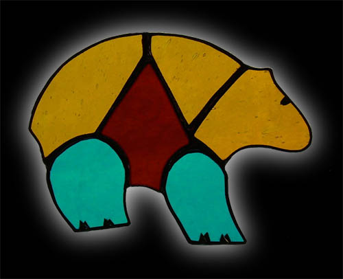 Native American Inspired Bear Symbol Suncatcher