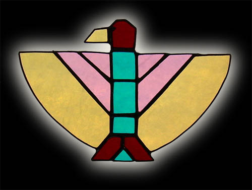 stained glass Native American Inspired Thunderbird suncatcher