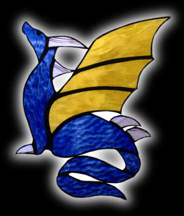 stained glass flying dragon suncatcher