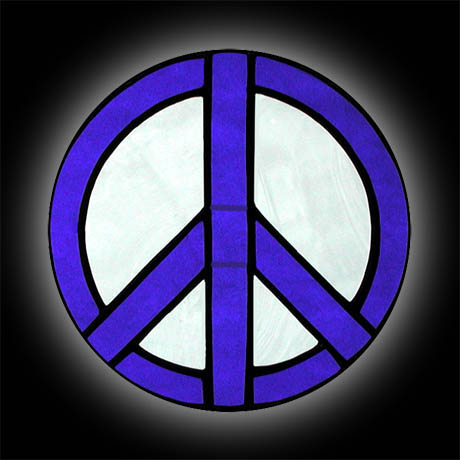 stained glass peace sign suncatcher